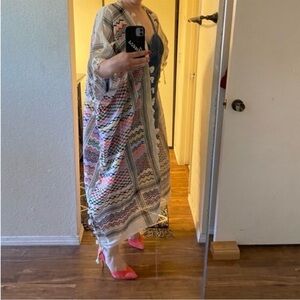 Colorful Patterned Kimono Kufeya duster